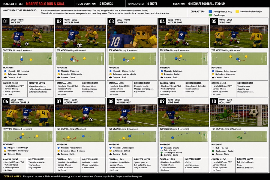 AI storyboard sheet